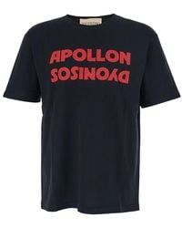 Valentino - Crewneck T-Shirt With Front Print Cotton T-Shirts - Lyst