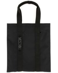 Moschino - Tote Bag With Logo Polyester Viscose Handbags - Lyst