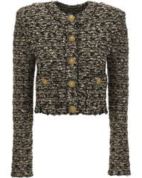 Balmain - Lurex Tweed Jacket Jackets - Lyst