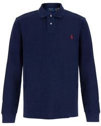 Polo Ralph Lauren - Long-Sleeve Polo Shirt Cotton Blend T-Shirts And Polos - Lyst