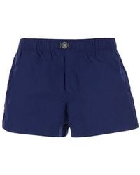 Versace - Swim Shorts With Elastic Waist And Medusa Plaque On The Front - Lyst