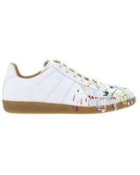 Maison Margiela - White Calf Leather Bos Taurus Low Top Sneakers - Lyst