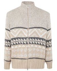 Brunello Cucinelli - Wool Zip Sweater Clothing - Lyst