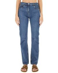 Etro - Embroidered Logo Regular Fit Jeans - Lyst