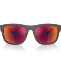 Prada Linea Rossa - Ps 01Zs 16X02U Grigio Argento Sunglasses - Lyst