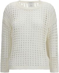 Max Mara Pure - Open-Knit Sweater Linen And Cotton Yarn Linen - Lyst