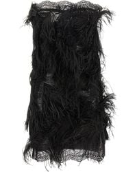 The Attico - Ostrich Feather And Lace Dress - Lyst