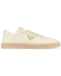 Prada - Ivory Leather Downtown Sneakers - Lyst