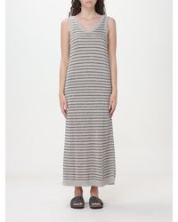 Brunello Cucinelli - Light Striped Sleeveless Dress - Lyst