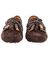 Tod's - Moccasins Suede Calf Leather Loafers - Lyst