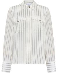 Veronica Beard - Shirt Long-Sleeve Striped Dove- Viscose - Lyst