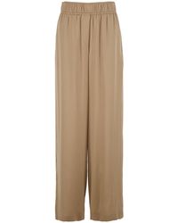 Brunello Cucinelli - Pants With Elastic Waist And Wide Leg - Lyst