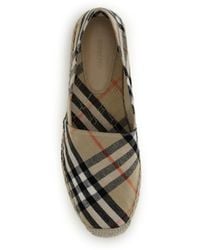 Burberry - Espadrilles Mews Check Sand Ip Upper: Cotton Sandal - Lyst