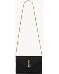 Saint Laurent - Saint Laurent Envelope-Style Hardware Wallet - Lyst