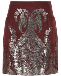 Etro - Metallic Printed Mini Skirt - Lyst