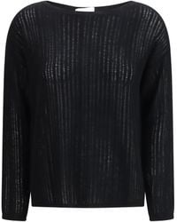 Allude - Rib-Knit Crew-Neck Sweater Kashmir/Capra Hircus - Lyst
