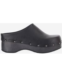 Scholl - Clogs Pescura Naima Studded Leather And Rubber Flat Shoes - Lyst