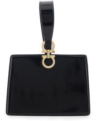 Ferragamo - Clutch With Gancini Press-Button And Handle - Lyst