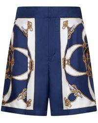 Bally - Marine Print Silk Shorts - Lyst