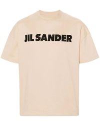 Jil Sander - Beige Cotton T-shirt - Lyst