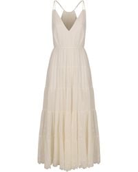 Celine - Cotton And Silk Crépon Maxi Dress - Lyst