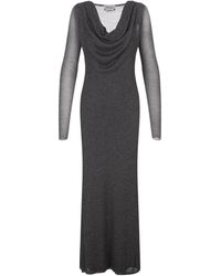 Blumarine - Long Dress With Draped Neckline - Lyst