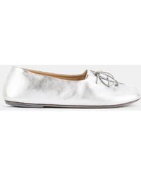 Marsèll - Girella Metallic Leather Ballerinas Flatware - Lyst