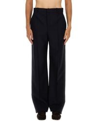 Saint Laurent - High Waist Pants Wool Trousers - Lyst