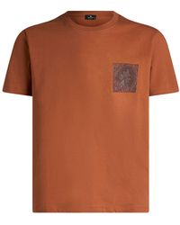 Etro - T-Shirt With Paisley Patch - Lyst