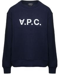 A.P.C. - 'Elisa' Crewneck Sweatshirt With Contrasting Logo Print - Lyst