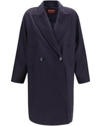 Max Mara - Double Breasted Wool Coat - Lyst