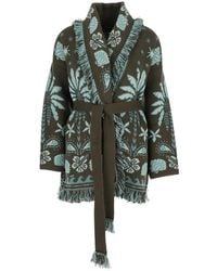 Alanui - Cardigan Echoes Of The Island With Geometric Motif And Frayed Hem - Lyst