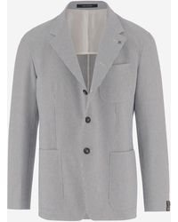 Tagliatore - Jacket Single-Breasted Striped - Lyst