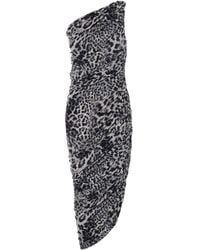 Norma Kamali - Diana One-Shoulder Dress With Asymmetric Hem And All-Over Leopard Motif - Lyst