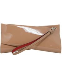 Christian Louboutin - Nude Patent Leather Loubitwist Clutch Bag - Lyst