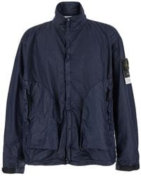 Stone Island - Tech Fabric Jacket With High Collar - Lyst