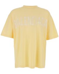 Balenciaga - 'Political C' Crewneck T-Shirt With Logo Lettering On The Front And Logo Print On The Rear - Lyst
