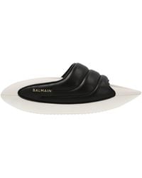 Balmain - B-it Puffy Quilted Leather Slides - Lyst