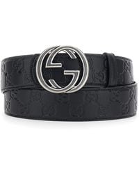 Gucci - Belt With Gg Buckle — Leather Calfskin - Lyst