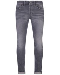 Dondup - George Skinny Fit Jeans In Grey Stretch Denim - Lyst