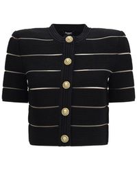 Balmain - Short-Sleeved Buttoned Cardigan - Lyst