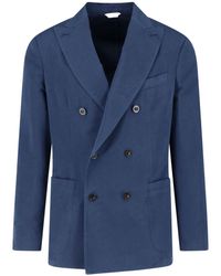 Boglioli - Double-Breasted Cotton And Silk Blazer - Lyst