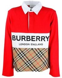 Burberry Long-sleeved Polo - Red