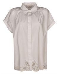Ermanno Scervino - Lace Hem Short-Sleeved Shirt - Lyst