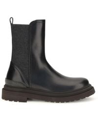 Brunello Cucinelli - Leather Chelsea Ankle Boots - Lyst