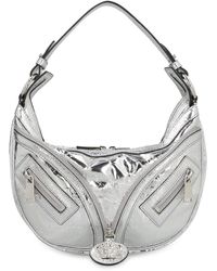 Versace - Metallic Leather Shoulder Handbag With Medusa Charm And-Tone Hardware For - Lyst
