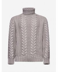 Brunello Cucinelli - Taupe Wool Cable Sweater Clothing - Lyst