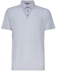 Zanone - Polo Shirt With Geometric Print - Lyst