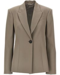 The Attico - Flared Design Single-Breasted Wool Blazer - Lyst