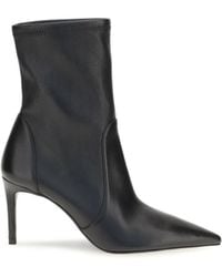 Stuart Weitzman - Black Calf Leather Bos Taurus Ankle Boots - Lyst